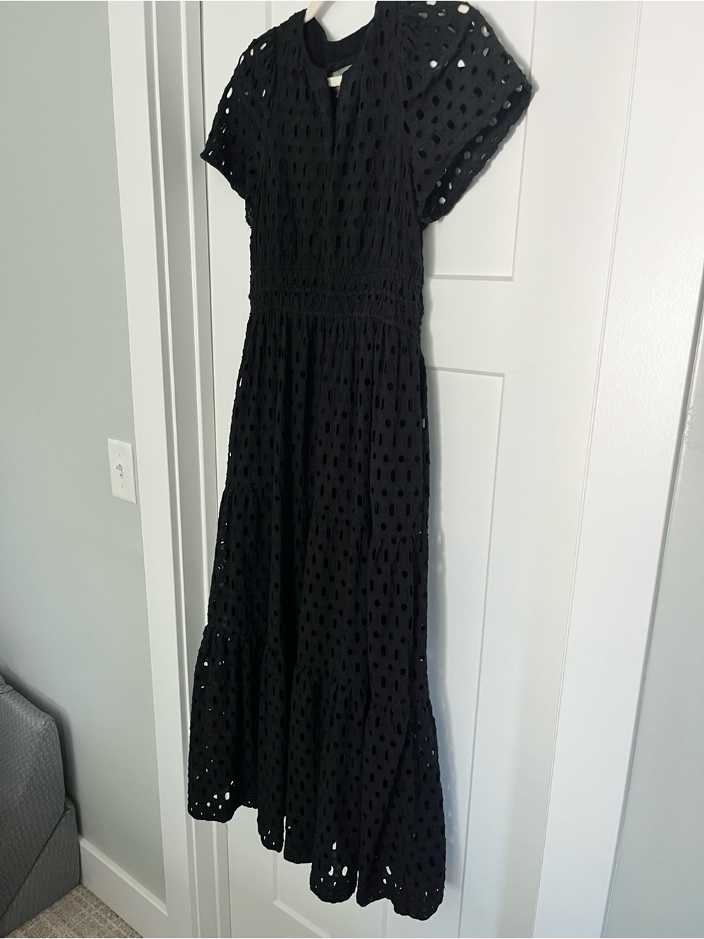 Anthropologie Black Eyelet Somerset Maxi Dress